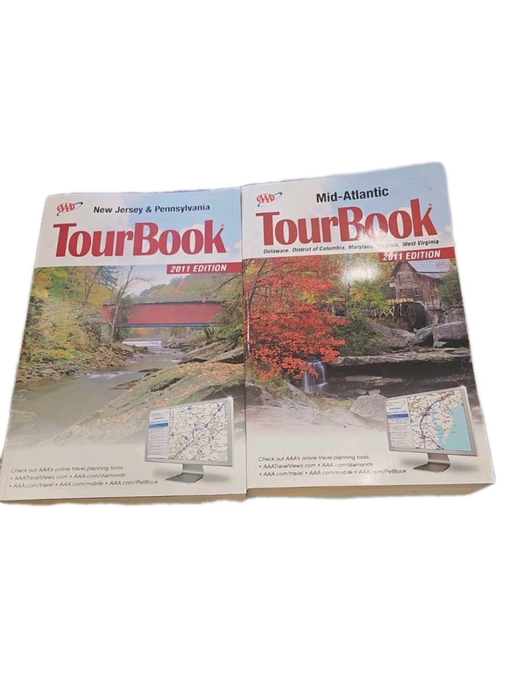 Lot Of 2 AAA Tour Book NJ & PA, Mid-Atlantic